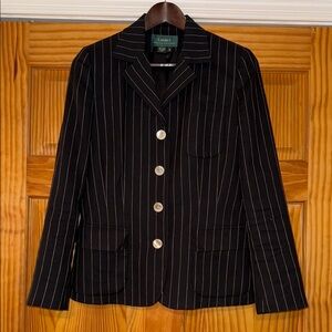 Lauren Ralph Lauren Black Striped Blazer Size 8